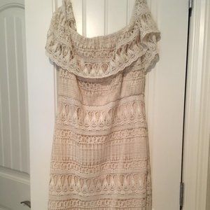 Lined off the shoulder lace dress